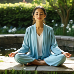 Inner Harmony**

A woman in a peaceful, sunlit garden, fully clothed in modest, flowing attire, meditating. The scene evokes serenity and calm. Soft lighting, focus on her relaxed posture and serene facial expression. Background includes blooming flowers and gentle water features. Safe for work, appropriate content, professional, modest, family-friendly, perfect anatomy, correct proportions, natural pose, well-formed hands, proper finger count, natural body proportions.

**
