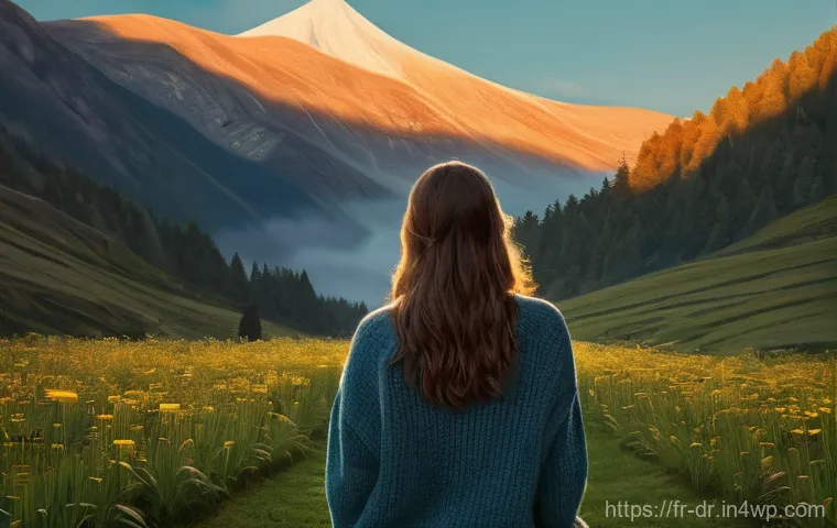 내적 갈등 해소를 위한 의사소통 훈련 - **Prompt:** A young adult, gender-neutral, stands at a crossroads in a serene, slightly mystical lan...