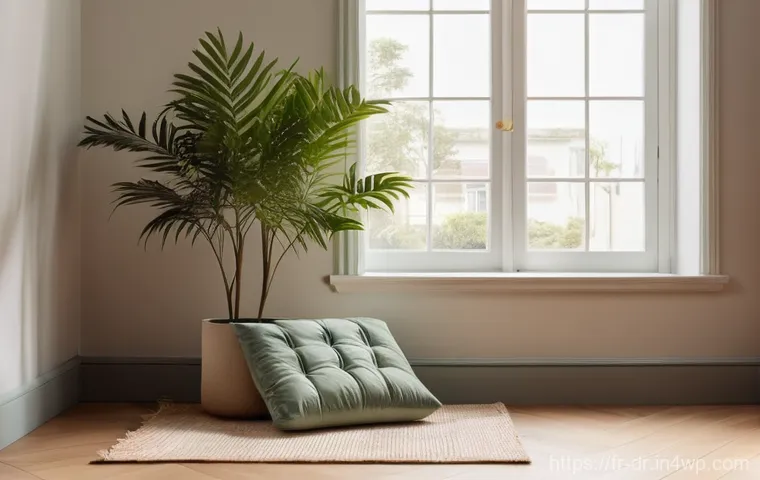 내적 충돌 화해를 위한 실행 가능한 계획 세우기 - **Prompt:** A serene young adult, gender-neutral, sits peacefully on a plush cushion on the floor of...