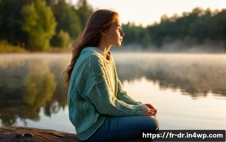 내적 충돌 해결을 위한 감정 표현 기술 - **Prompt: A Serene Self-Reflection Journey in Nature**
"A young adult woman, dressed in comforta...