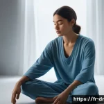 내적 충돌과 회복적 정의의 관계 - **Prompt:** "A gender-neutral adult figure, fully clothed in comfortable, modern loungewear, sits in...