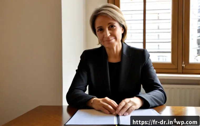 내적 충돌 해결을 위한 단계별 가이드 - Photorealistic French woman in her late 40s seated at a tidy Paris apartment desk, calmly pausing be...